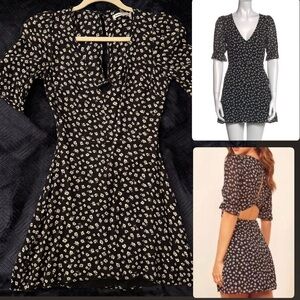 Reformation “Brielle” Vermont Dress ~ Mini Floral dress with semi open back